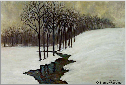 Landscape painting by Stanley Roseman , "The Source, a Winter Landscape," 2008, oil on canvas, Private collection, Pennsylvania.  Stanley Roseman   