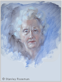 Portrait by Stanley Roseman of Helena, 1974, oil on Strathmore paper, Private collection.  Stanley Roseman