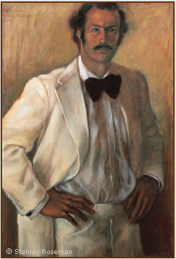 Portrait by Stanley Roseman of Ronald Davis, 1973, oil on canvas, Collection Ronald Davis.  Stanley Roseman