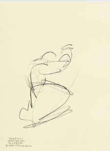 Drawing by Stanley Roseman of Paris Opera star dancer Elisabeth Maurin, "Romeo and Juliet," 1995, Musee des Beaux-Arts, Bordeaux.