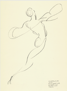 Drawing by Stanley Roseman of Mikhail Baryshnikov, 1975, American Ballet Theatre, "Giselle," pencil on paper, Albertina, Vienna.  Stanley Roseman 