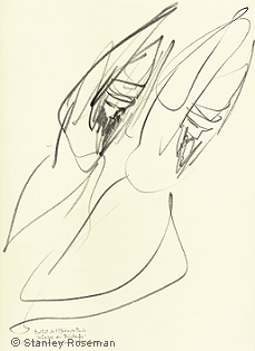 Drawing by Stanley Roseman "Two Male Dancers," 1994, "The Rite of Spring," Private collection, Geneva.  Stanley Roseman