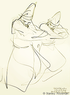 Drawing by Stanley Roseman "Two Male Dancers," 1995, "The Rite of Spring," Private collection, Canton Bern, Switzerland.  Stanley Roseman