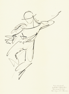 Drawing by Stanley Roseman of Patrick Dupond, 1992, Paris Opra Ballet, "Push comes to Shove," pencil on paper, Bibliothque Nationale de France, Paris.  Stanley Roseman 